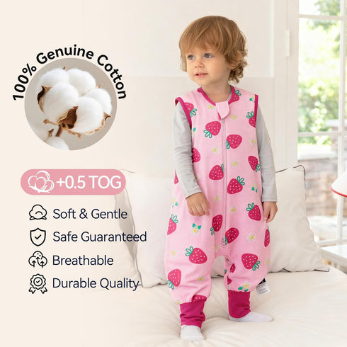 WarmWrap 2t-3t 100% 0.5 24-36 3 Pack 2-Way Toddler Sleep Sack with Feet Cotton Tog Months Baby Sleep Sack with Legs