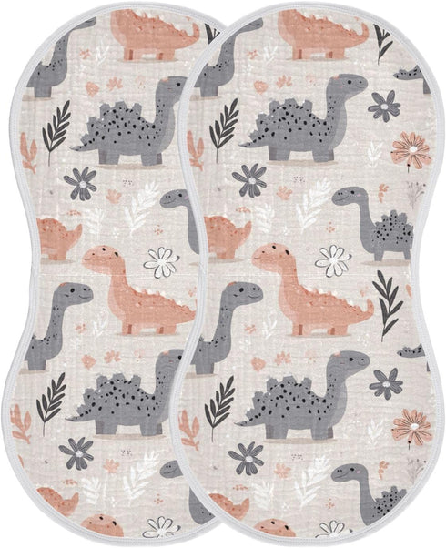 decor gift 4 Pack 22x11in Cotton Baby Muslin Burp Cloths Easy Care Naughty Alaskan Dinosaur Light Gray wash Cloths