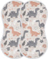 decor gift 4 Pack 22x11in Cotton Baby Muslin Burp Cloths Easy Care Naughty Alaskan Dinosaur Light Gray wash Cloths