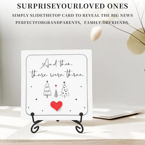 Ivory White Family of Three Pregnancy Announcement, New Member Coming Soon, Ultrasound Frame Keepsake Box, Baby Birth