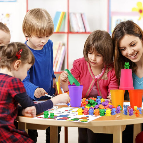 Bmag Counting Bears with Matching Sorting Cups - Preschool Math Learning Game for Kids Age 3-5