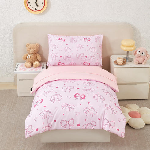 URBONUR 4 Piece Toddler Bedding Set - Soft and Breathable Crib Bedding