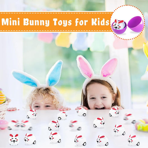 Kuihaazi 30 Pack Easter Pull Back Cars,Rabbit Toy Cars,Mini Bunny Toys for Kids,Easter Basket Stuffers,Easter Egg