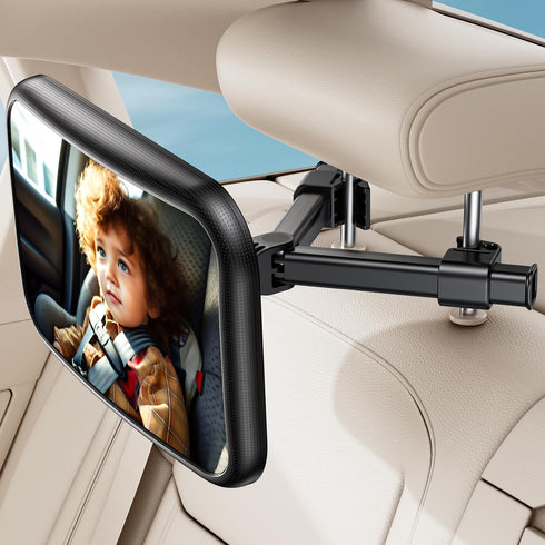 Baby Car Mirror for Rear Facing Infant, 360° Rotation Backseat Mirror with Clear View, Shatterproof, Easy Install