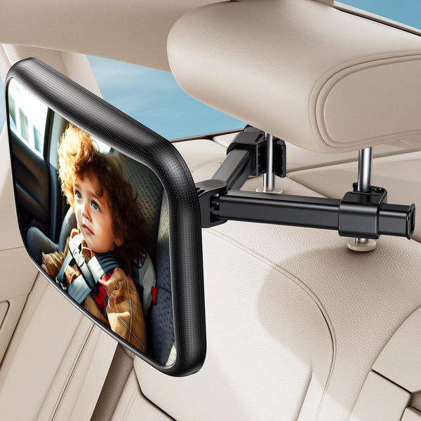 Baby Car Mirror for Rear Facing Infant, 360° Rotation Backseat Mirror with Clear View, Shatterproof, Easy Install