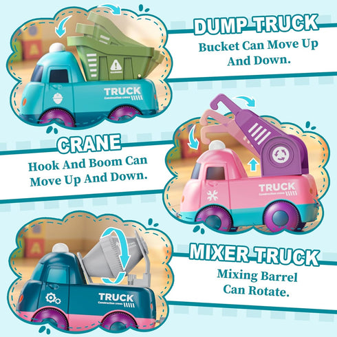 Set 3+, 4pcs 3 4 5 6 7 8 Lipneaed Train for Toddlers, Magnetic Train Toys for Toddlers Trucks Toy Train for Boys