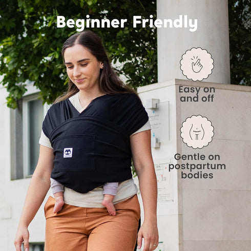 (0-36m, 8-35 lbs) CuddleCarry Pre-Wrapped Baby Ring Sling by CuddleBug - Adjustable, Lightweight Baby Carrier Wrap