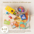 Montessori 6 in 1 Educational Toys Set for Babies 6-12 Months, Wooden Play Kit with Object Permanence Box & More