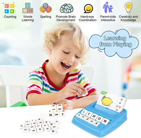 Matching Letter Game for Kids, 2 in 1 Educational Toys for Alphabet Spelling & Reading, Flash Cards
