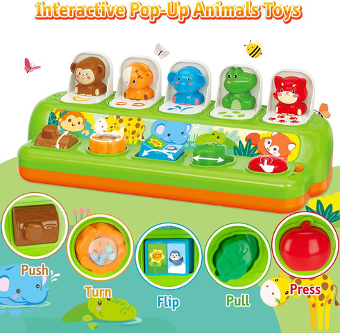 1 6 7 8 9 10 11 12 1st Duchong Pop Up Toys for Year Old Boy Girls, Interactive Cause and Effect Learning Toys