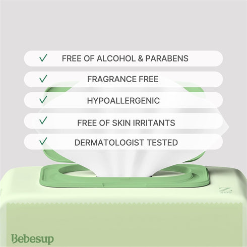 #1 640 Count (8 Packs) BEBESUP- Koreas Zero Harsh Chemicals Baby Wipes- Water Based Hypoallergenic Unscented