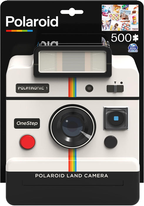 Polaroid 500-Piece Sweet Treats Jigsaw Puzzle in 3D Tin Container, Vintage Retro 70’s Film Camera