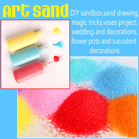 36-Pack DIY Scenic Sand Art Bottles - Vibrant Decorative Sand for Creative Projects