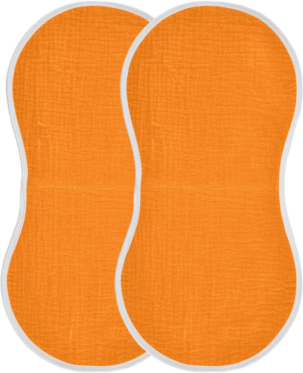 FLildon Muslin Burp Cloth for Baby 2PCS Orange Solid Color Super Absorbent Burping
