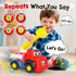 Hieoby 1-3, 2 Interactive Talking Fire Truck Toy for Toddlers Musical Toy with Realistic Sirens & Sounds & Lights