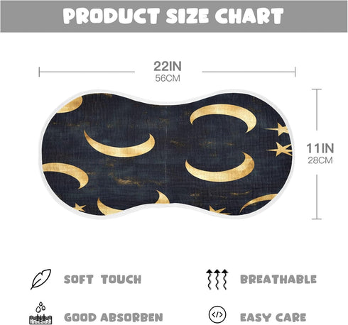 YETTASBIN Moons Stars Muslin Baby Burp Cloth, Super Soft Absorbent Cotton Burp Rag Baby Bibs Feeding Cloth for Newborn