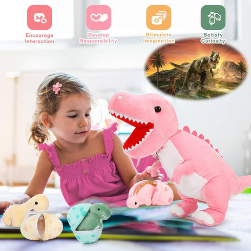 Babies,23.6'' Mommy 3 3 3-5, MorisMos Dinosaur Stuffed Animal with Big Stuffed Dino T-rex with Baby Dino Stuffed Toys