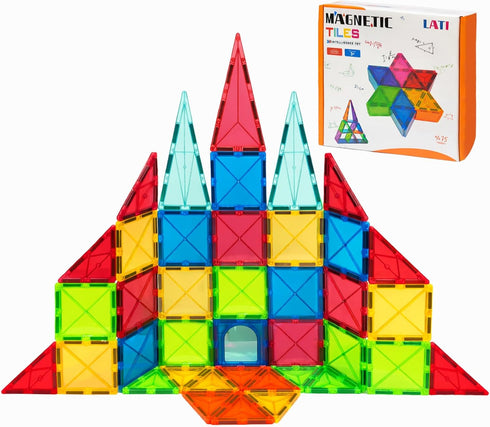 LATI Magnetic Tiles Starter Set for Kids,Beginner Magnetic Building Blocks for Early
