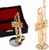 Miniature Brass Trumpet Model, Dollhouse Musical Instrument, Christmas Ornament
