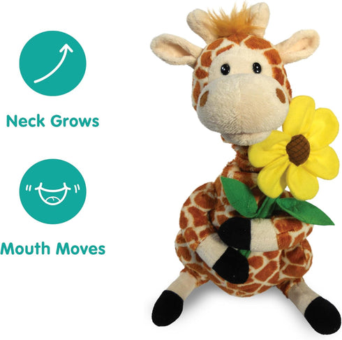 Cuddle Barn Gerry Giraffe Animated Stuffed Animal Plush, 12 inches, Neck Grows and Mouth Moves
