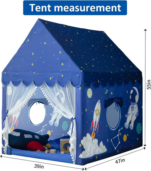 Kids Play Tent Playhouse Indoor Tent for Kids Boys Toddler, Large Castle Play House Bed Tents Spaceship Outer Space