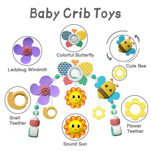 Eners Baby Play Arch Crib Toys, Activity Mobile for Pack and Play, Crib Toys for Babies