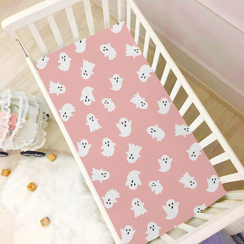 SDMKA 28x52 Inch Cute Halloween Pattern Crib Sheets for Boys Girls - Portable Microfiber Fitted Crib Sheet for Standard