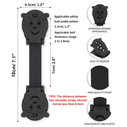 Anti Escape Car Seat Strap Baby Harness Chest Clip, Baby Safety Strap Prevent Children/Kids(Under 1.5 Years Old) Taking Their Arms Out of Child Car Seat/High Chairs/Strollers/Baby Reins(2 Pack)