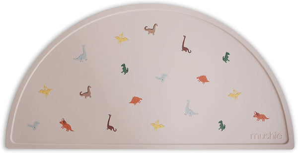 mushie Silicone Placemat for Kids - BPA-Free Non-Slip Design (Dinosaurs)