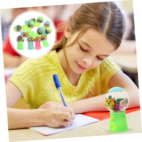 VICASKY 12pcs Small Rubber Gashapon Machine Candy Dispenser Food Pencil Eraser Mini Puzzles