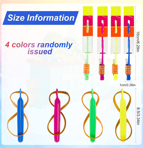 60pcs LED Arrow Helicopter Flying Toy, Elastic Slingshot Flying Copters for Kids Summer Day Party Favors