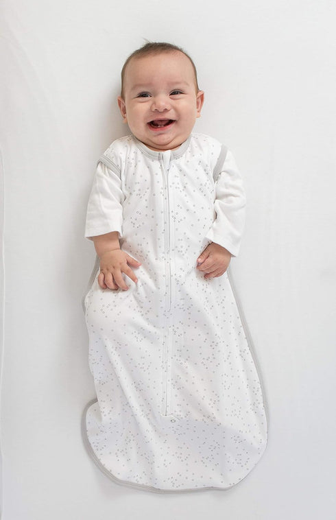Amazing Baby Cotton Sleeping Sack, Sterling Confetti Wearable Blanket with 2-way Zipper, Small (0-6 mo)