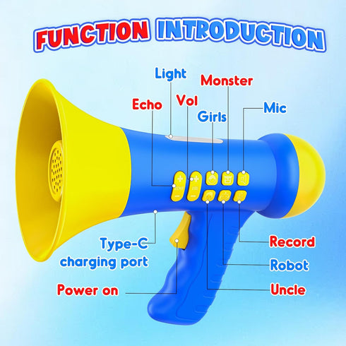 Windidi 3,4,5,7,8,9 Rechargeable Voice Changer for Kid, Mini Megaphone,Toys for Years Old Boy Girl Birthday Gifts