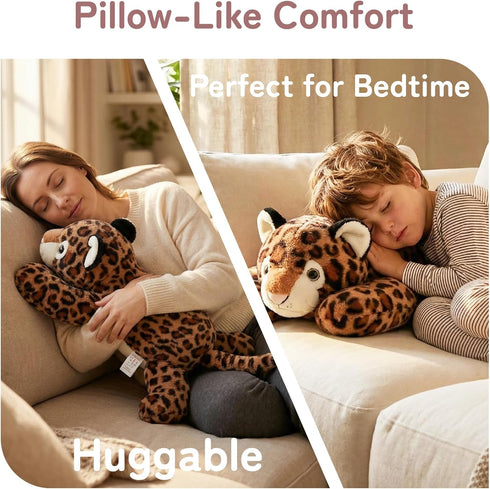 20" 3.3lb Niuniu Daddy | Leopard Weighted Stuffed Animals for Kids & Adults, Weighted Plushies Pillow for Sleeping