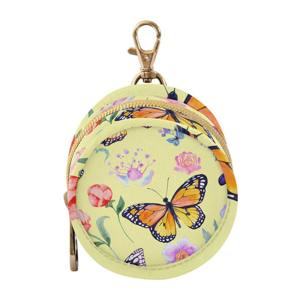 YETTASBIN Butterflies Portable Pacifier Holder Case with Metal Hook Buckle & Zipper for