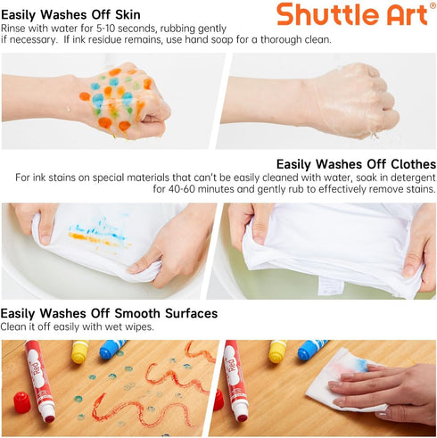 36 135 5 Shuttle Art Dot Markers, Colors Washable with Activity Sheets, Activity Books, Fun Art Supplies for Kids
