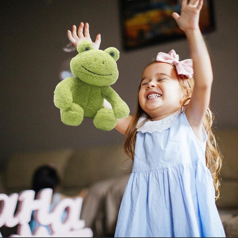CAZOYEE Green Frog Plush Stuffed Animal, 10" Cute Frog Plushie Doll, Birthday Christmas Gift for Kids