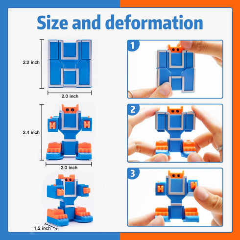 26 3-5, Pieces Alphabet Robots for Kids Alphabet Learning Toys, Alphabots Transform Letters for Educational ABC