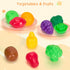 56Pcs Playset 2 Sets, Mini Play Kitchen Accessories for Kids, Pretend Cooking with Cookware, Tableware & Fruit Learning