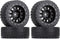 4PCS 65mm RC Rally Car Rubber Tires and Plastic Vintage Wheel Rims for 1/10 RC On-Road Rally Racing Car (Black)
