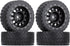 4PCS 65mm RC Rally Car Rubber Tires and Plastic Vintage Wheel Rims for 1/10 RC On-Road Rally Racing Car (Black)