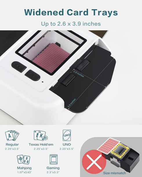 ONTILT M1 200mAH 1-2 10 Automatic Card Shuffler with AUTO & Manual Mode, Low Noise, Rechargeable Built-in Battery