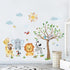Whimsical Forest Animal Wall Stickers for Nursery - Elephant, Lion & Giraffe Decals
