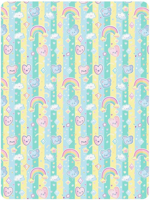 miaozhen 1 Pack 52x28 Cotton Baby Crib Sheets Soft Comfy Gymnastics Cartoon Crib Mattress Sheet for Nursery Decor