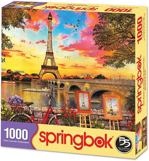 Springbok Puzzles Paris Sunset - 1000 Piece Jigsaw Puzzle, Large 30 x 24 Inches, Made in USA
