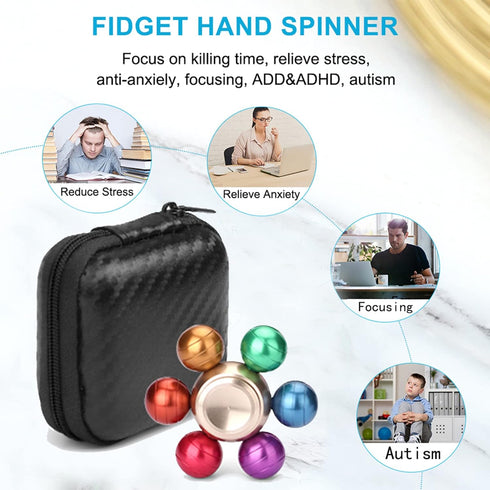 Cool Magic Orb Fidget Ball Spinner Toys, Metal, Stress Hand Finger Spinner, Stainless Steel Fidget Toys for Kids Adults