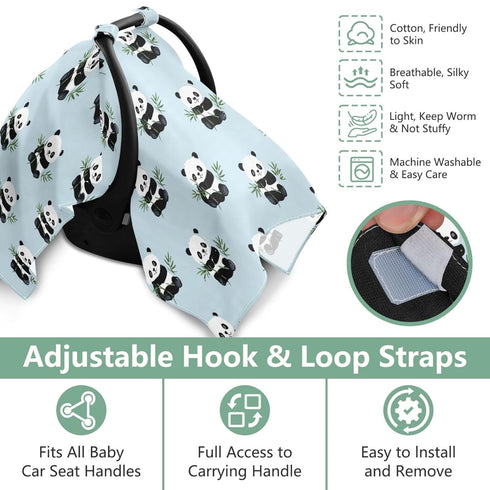 Mazeann Kawaii Panda Chinese Car Seat Cover Baby Breathable Soft Infant Carseat Covers Canopies Babies Carrier Covers