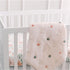 36" 36", 100% Crane Baby Soft Cotton Muslin Nursery Blanket with Pom Pom Trim, X Stroller Blanket for Girls, Pink