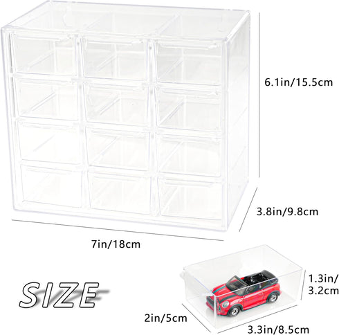 Hot Wheels & Matchbox Display Case Storage for 24 Cars, Wall Mount, 2 Pack, 1/64 Scale Toy Cars