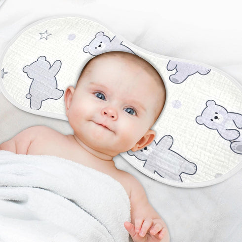 decor gift 4 Pack 22x11in Cotton Burp Cloths Muslin Soft and Absorbent? Lilac Funny Bear wash Cloths for Babies Girls